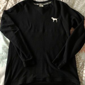 PINK black crew neck sweatshirt